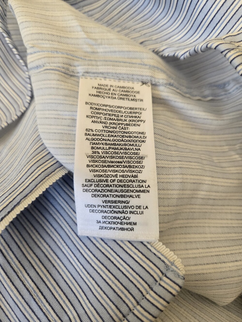 Ralph Lauren Lauren Women's Sz M Sleep Shirt Blue & White Strips Cotton Blend - Picture 10 of 13